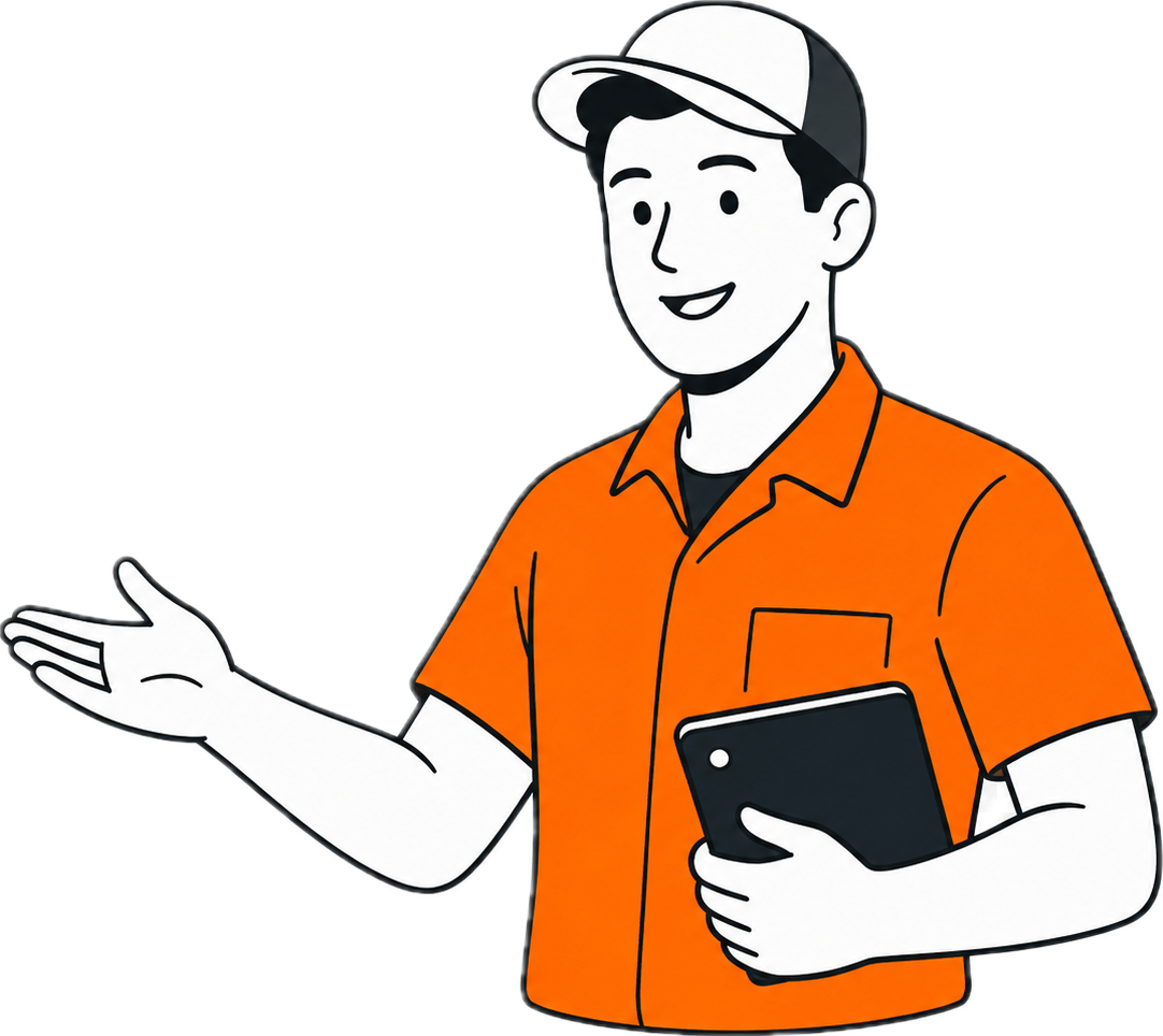 WrenchDay shop owner illustration